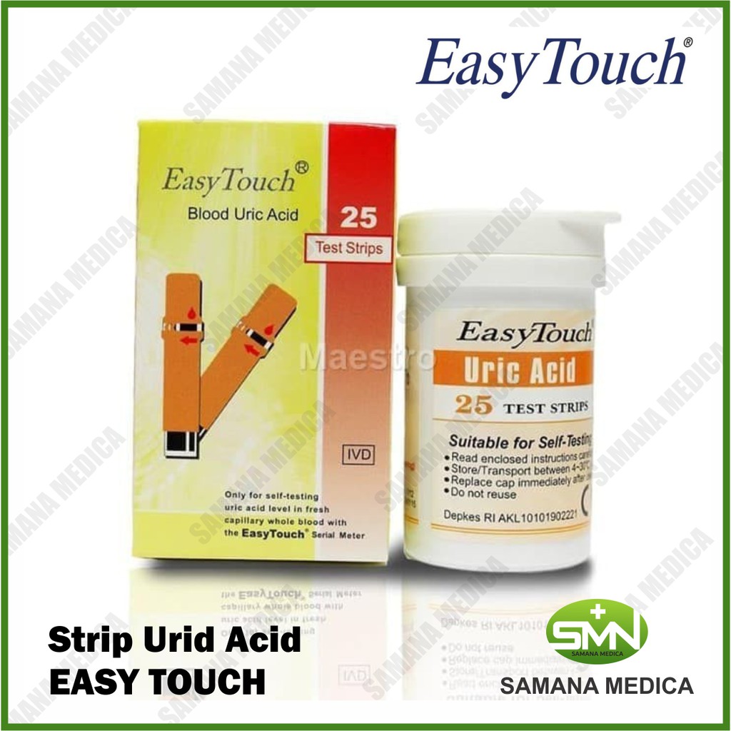 Strip Easytouch Uric Acid Test Strip Cek Asam Urat Easy Touch Refill Isi 25