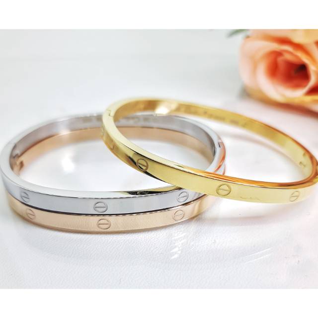 TITANIUM Gelang Cartier set 3 Premium 750 DM 5 KECIL