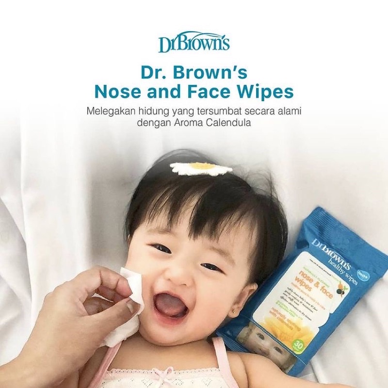 Dr Brown's Nose And Face Wipes - Tisu basah Hidung dan wajah anak