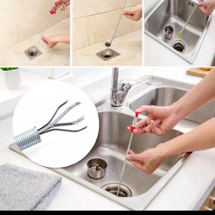 Cleaning Tool KAWAT Alat Pembersih Saluran Air Pipa Anti Mampet Bathroom Set Kebersihan