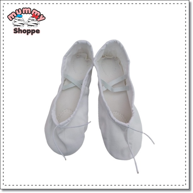 Sepatu balet anak warna PUTIH - MERAH / sepatu menari yoga / ballerina shoes