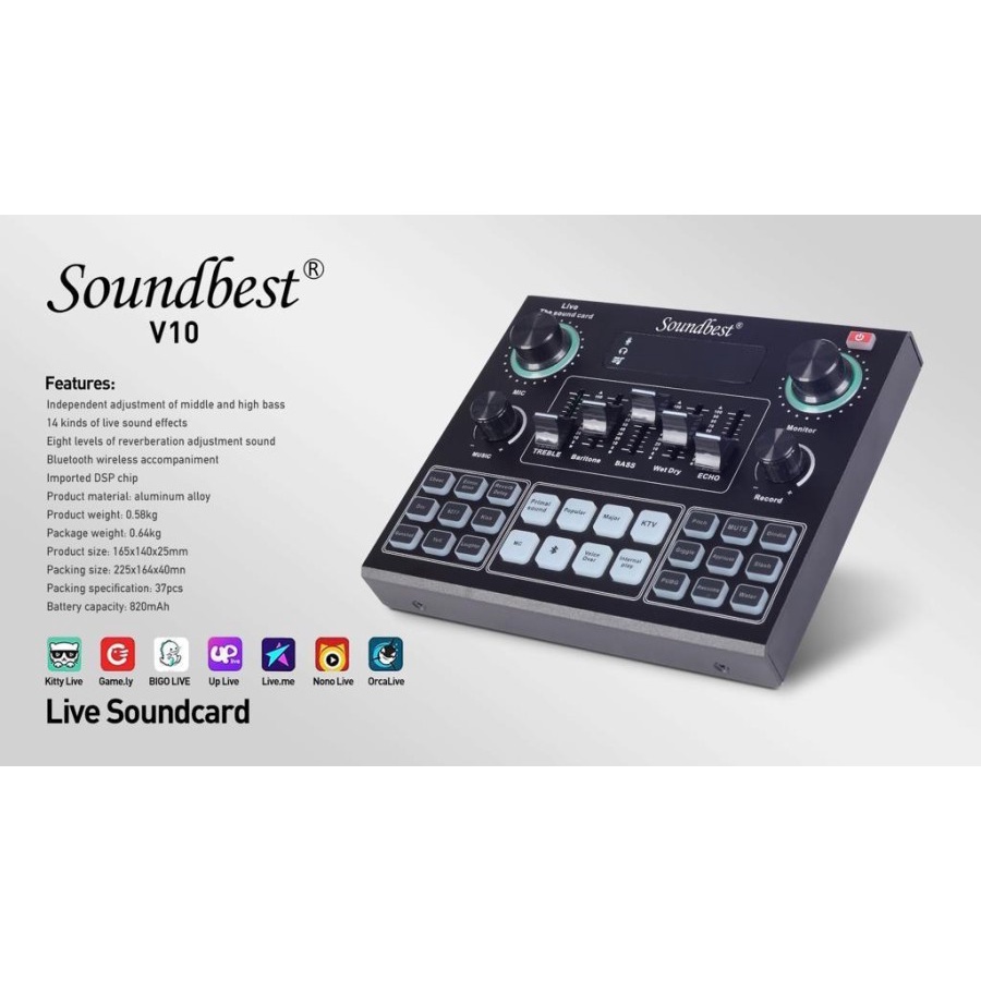 Soundcard Soundbest V10 V-10 V 10 Live Streaming Original