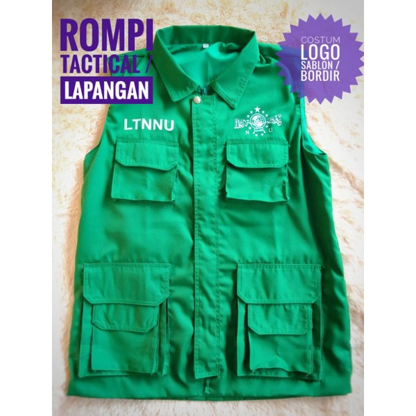 Rompi taktical lapangan logo bordir NU Indonesia bisa costum logo