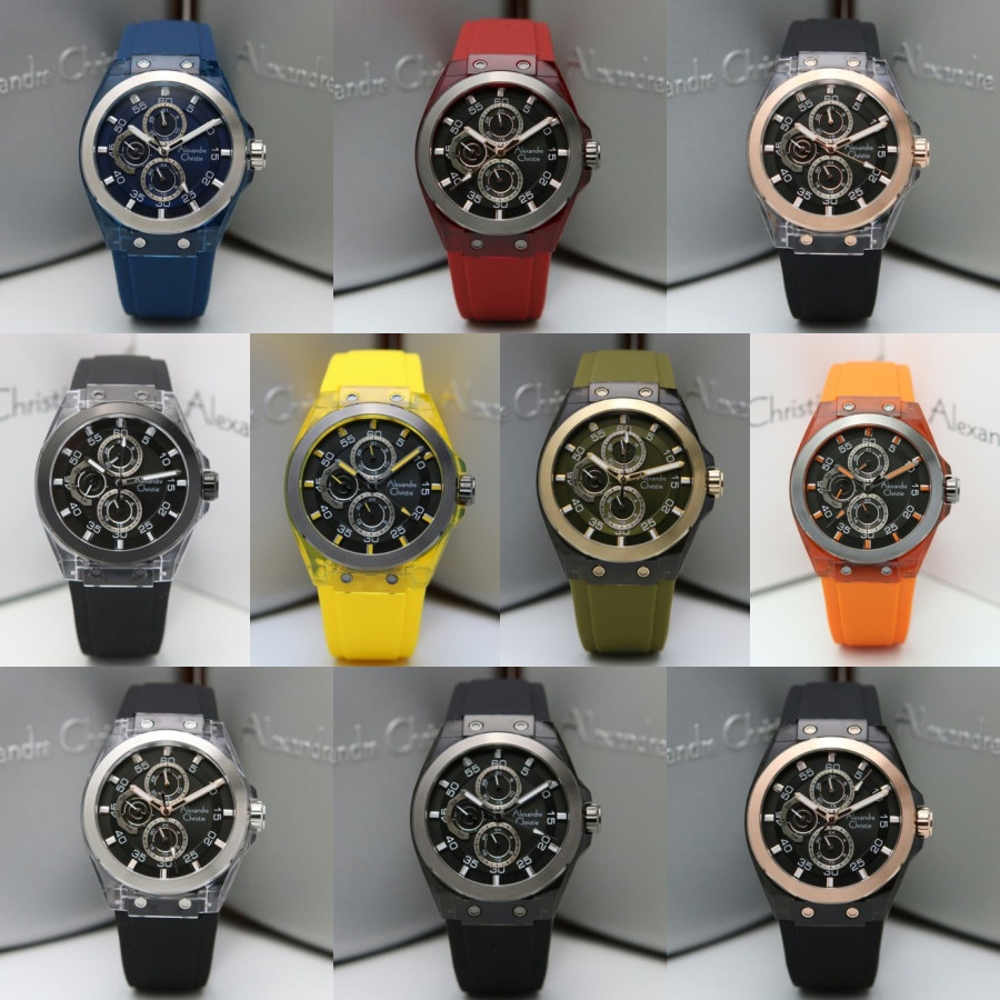 JAM TANGAN PRIA ALEXANDRE CHRISTIE AC 6546 / AC6546 RUBBER ORIGINAL GARANSI 1 TAHUN