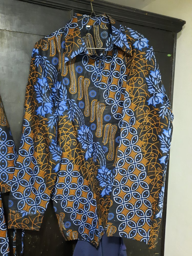 Batik Couple Seno Biru M L Xl Xxl