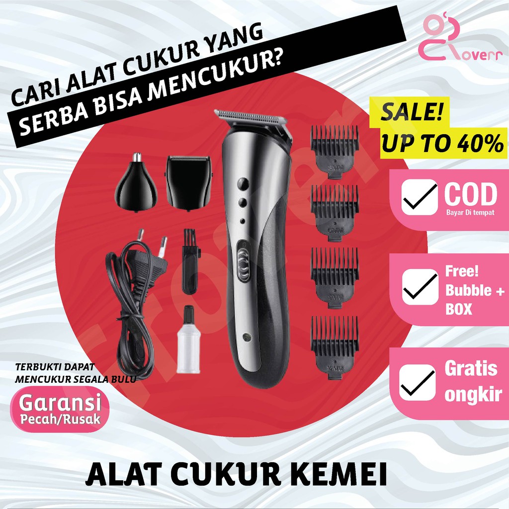 Kemei 1407 Alat Cukur Rambut Pria/ Cukur Rambut Jambang Kumis Portable Murah Cukur Rambut Porable