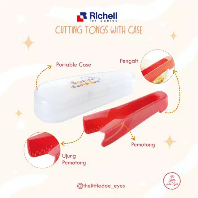 Richell Cutting Tongs With Case Penjepit Makanan