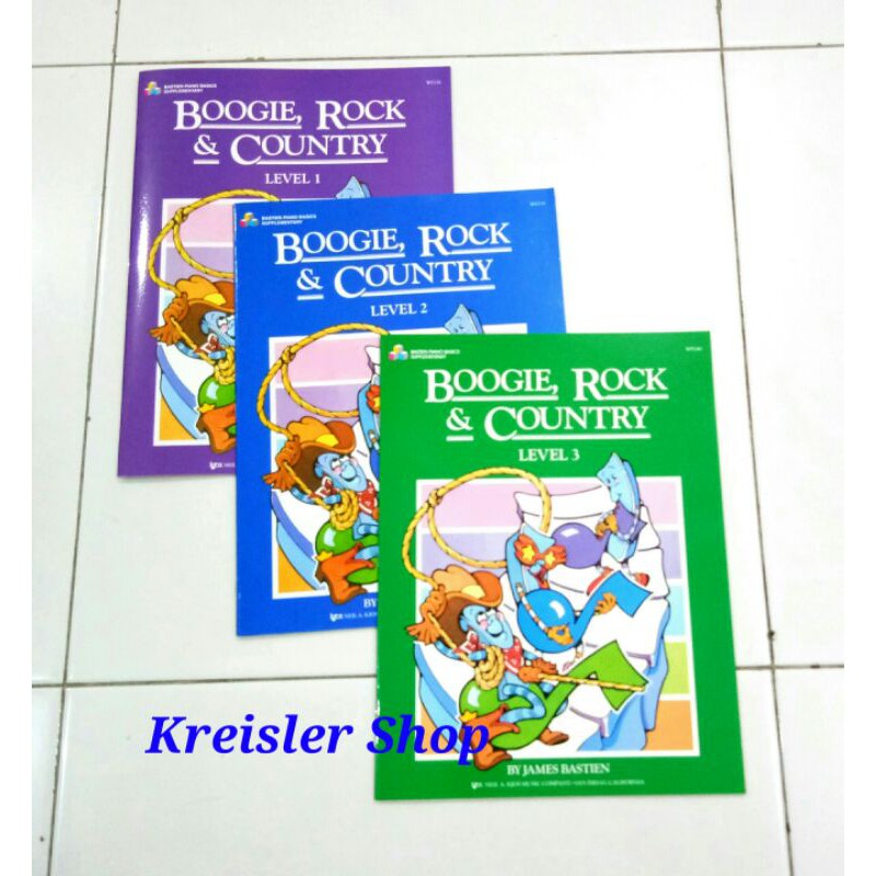 Buku Piano Boogie Rock Country By James Bastien Piano book ada level 1 , 2 dan 3