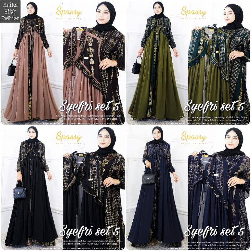 SYEFRI SET 5 MAXY DRESS ORIGINAL BRAND SPASSY // GAMIS DRESS MAXY TERBARU // DRESS MAXY PREMIUM PROD