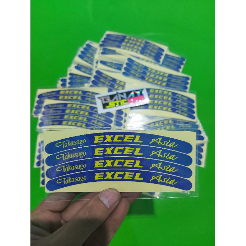 STICKER VELG TAKASAGO EXCEL ASIA BIRU