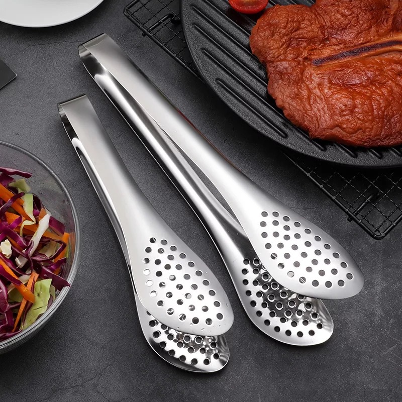 Anti-scald Thickening Stainless Steel Food Tongs/Kitchen Utensils Buffet Cooking Tool/Bread Clip Pastry Clamp Barbecue BBQ Food Clips