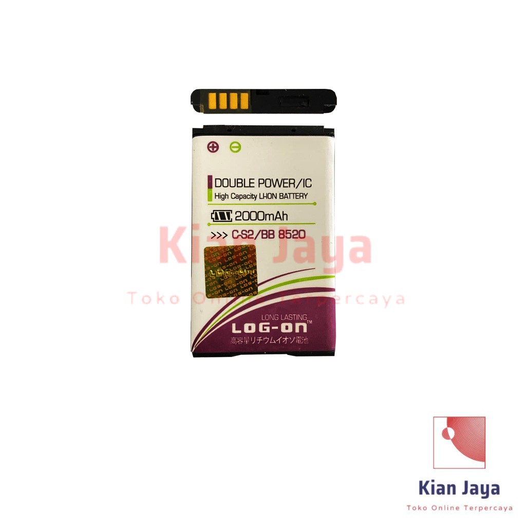 Baterai Double Power Log-on Hp Blackberry 8520 C-S2 CS2 Batre Batrai Battery Original Logon