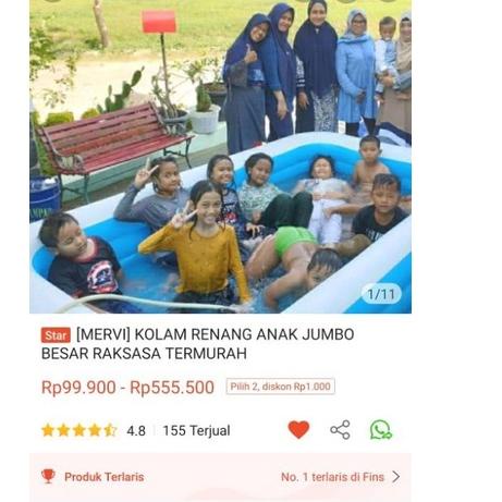 ♩ [MERVI] KOLAM RENANG ANAK JUMBO BESAR RAKSASA ☎
