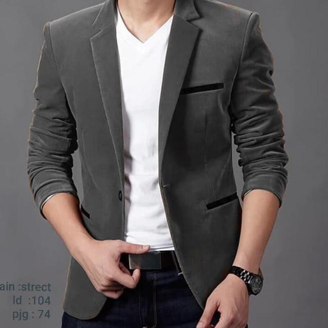 [JAS WILLY ABU TUA SC] jas pria katun stretch abu tua