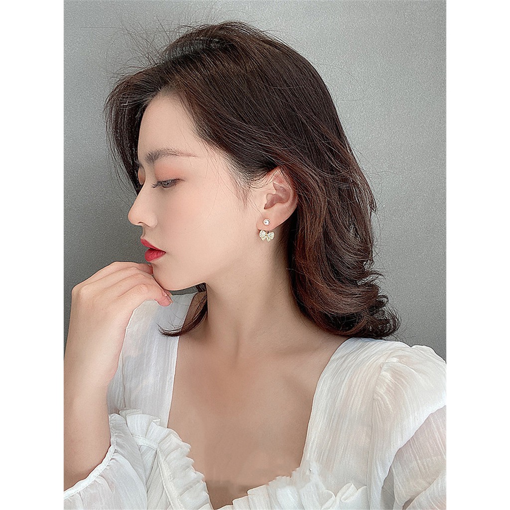 [ACKER] Anting Mutiara Inlay Batu Indah Untuk Wanita