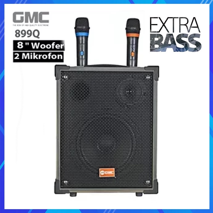 Speaker Portable GMC 899Q Bluetooth Karaoke FREE 2 Mic Wireless High Power 175watt  X SUPER BASS FULL Terbaru