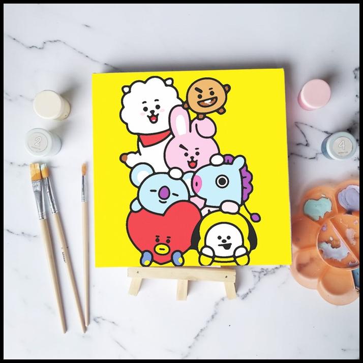 

Paint By Number Lukisan Bts Bt21 Versi 4 Canvas 20X20 Cm