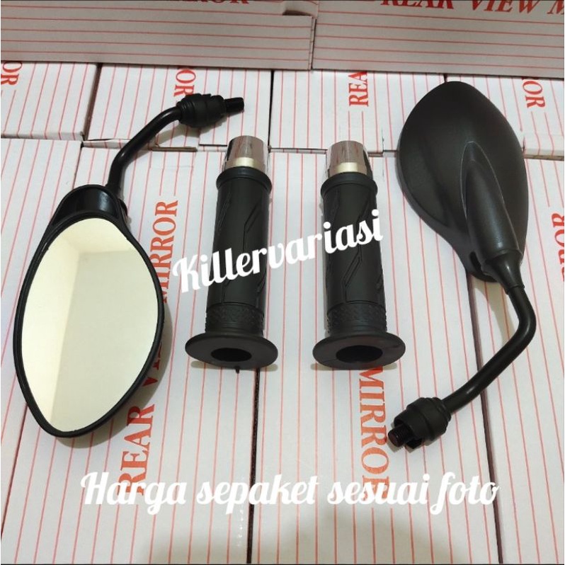 paket promo spion  x 1 125 + handgrip standar + Jalu stang chrome Mio Xeon Fino beat Vario Scoopy Nouvo Vixion Jupiter z Jupiter mx beat Scoopy Vario Supra kharisma dll