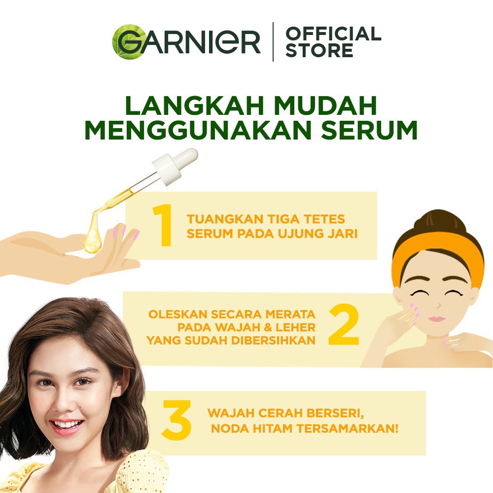 Garnier Bright Complete Vitamin C 30x Booster Serum Skin Care ( Cepat Cerahkan Noda Hitam )