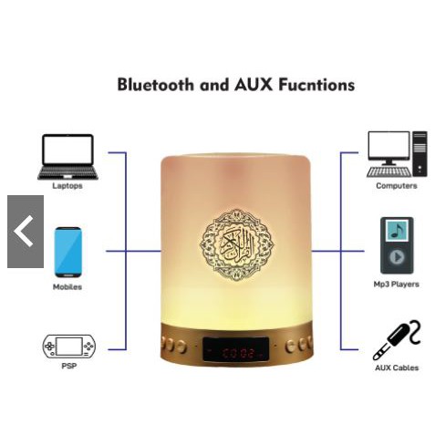 Speaker Quran Lampu LED 30 Juz Murottal + Bluetooth + Chip Memory Speaker Quran MQ121