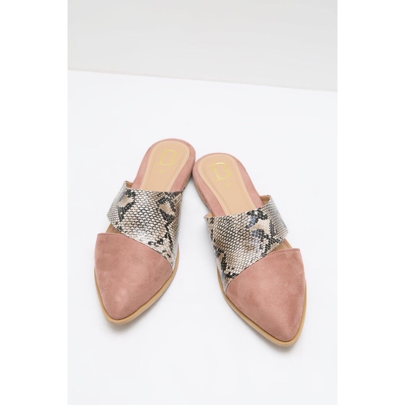 Berrybenka - Sepatu Wanita Flat Shoes Sophie Alicia Two Tone Febria Mules