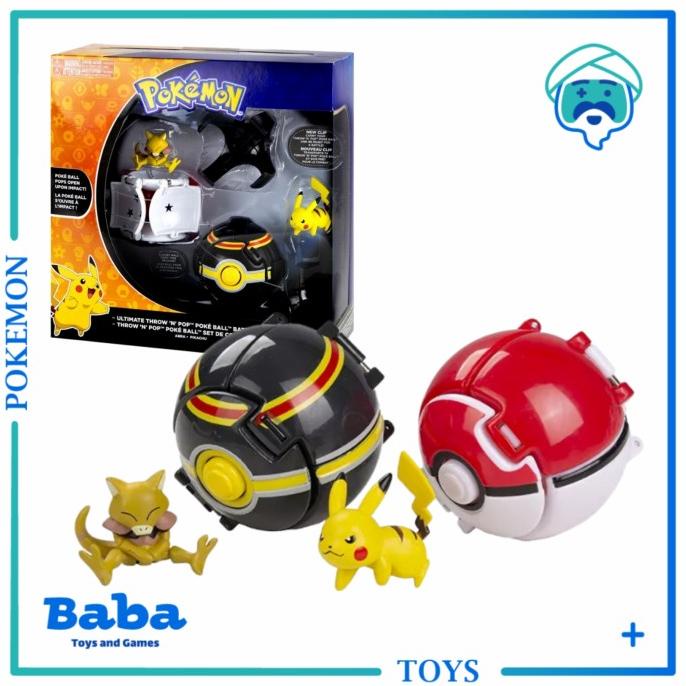 Jual Mainan Figure Pokemon Ultimate Throw n Pop Pokeball Set Pikachu