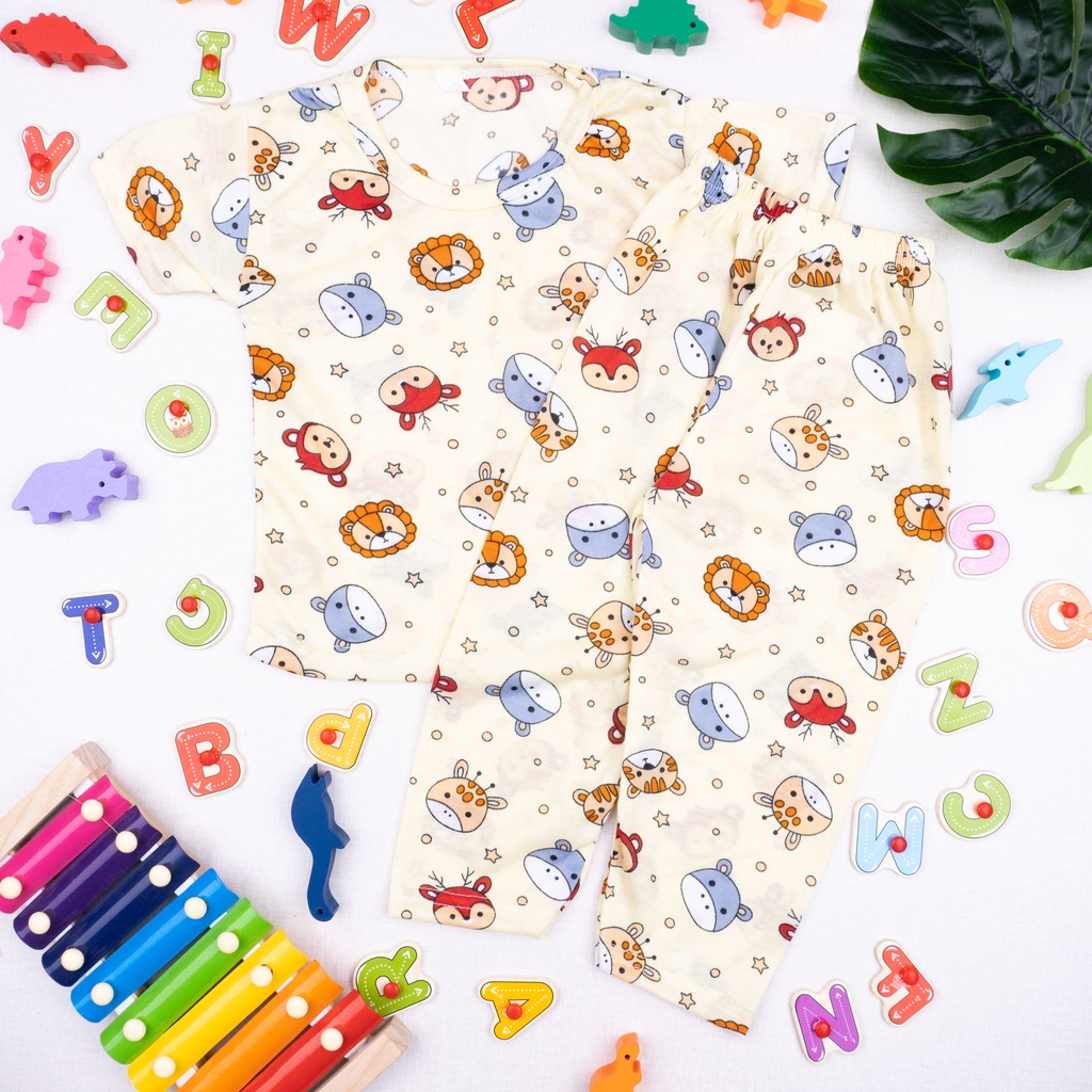 IL - NEW ARIVAL-SETELAN ANAK UNISEX ZOO ANIMAL / SET BAJU PENDEK &amp; PANJANG / KAOS ANAK