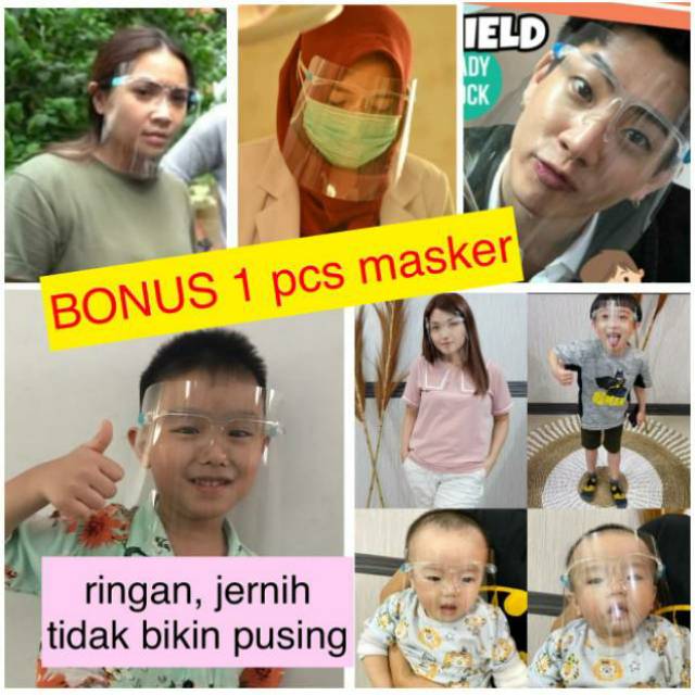 FACE SHIELD ANTI FOG PELINDUNG WAJAH MASKER BISA DIPAKAI ANAK DAN DEWASA ANTI EMBUN