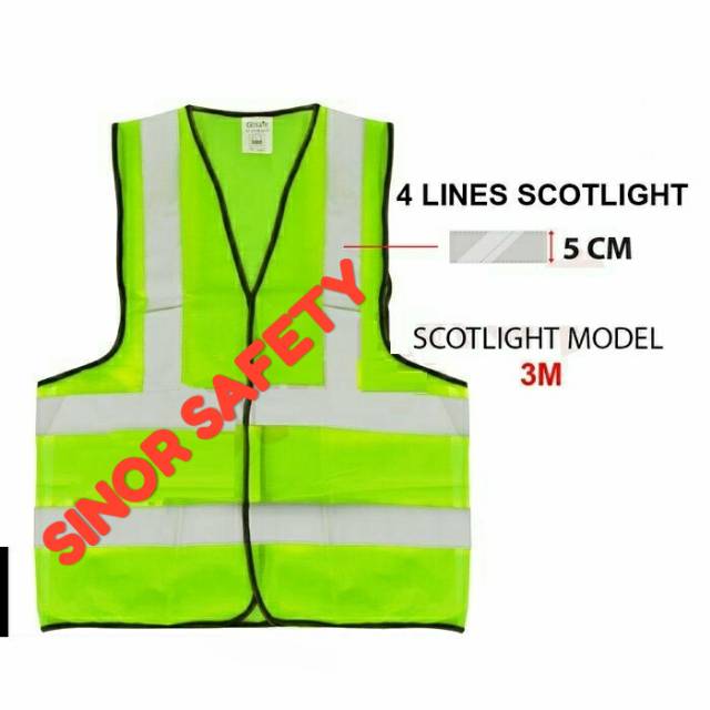 Rompi Safety Polyester 4 Line Safety Vest Proyek POLISTER