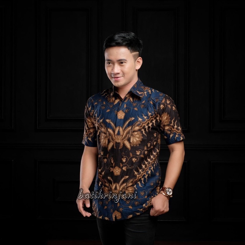 Baju Hem Batik Pria Lengan Pendek Motif Kraton Ukuran M L XL XXL Trendy Casual