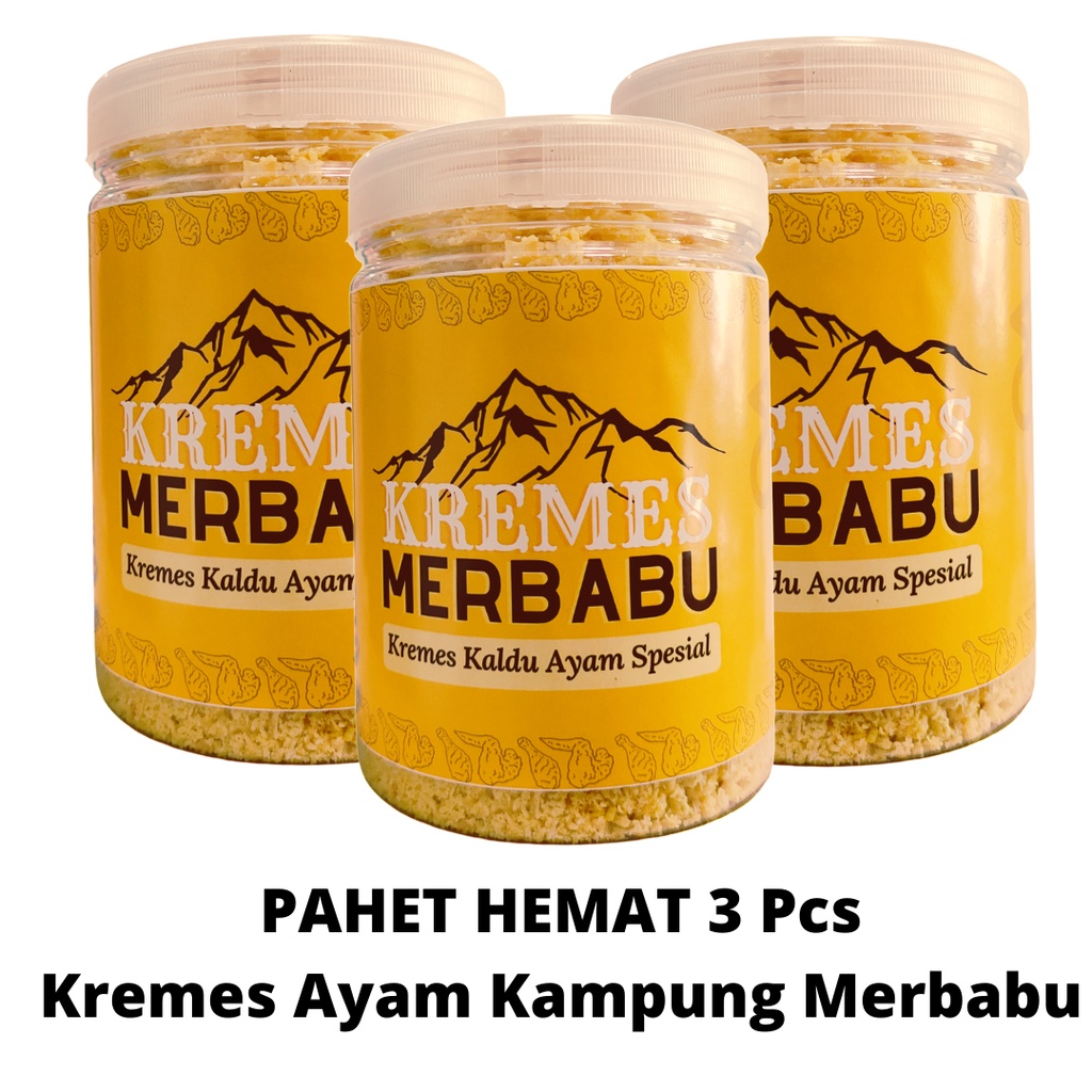 

Paket Hemat Kremes Ayam Kampung Merbabu 3 Pcs - Kremesan Ayam Kampung Original & Non MSG Termurah