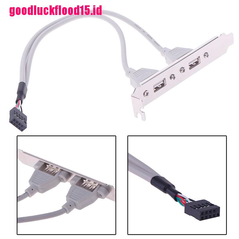 {LUCKID}1Pc 2 Port USB2.0 Rear Panel Expansion Bracket to Motherboard USB Header Adapter