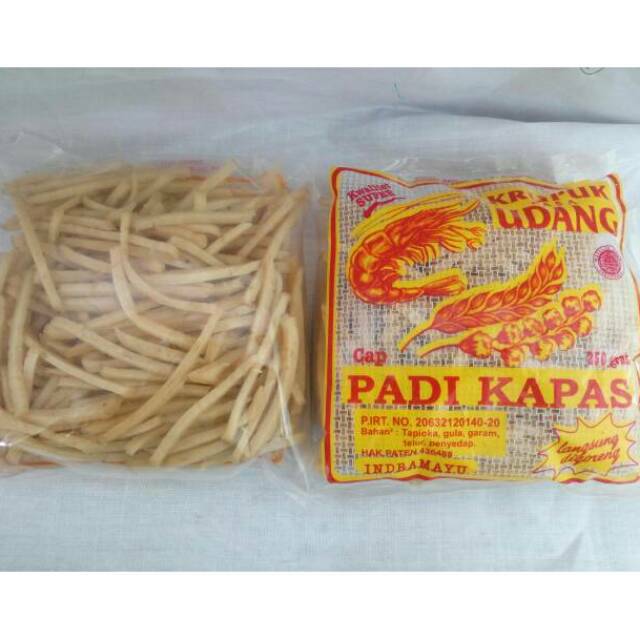 

Padi Kapas Kerupuk Udang Stik kemasan 250 Gram