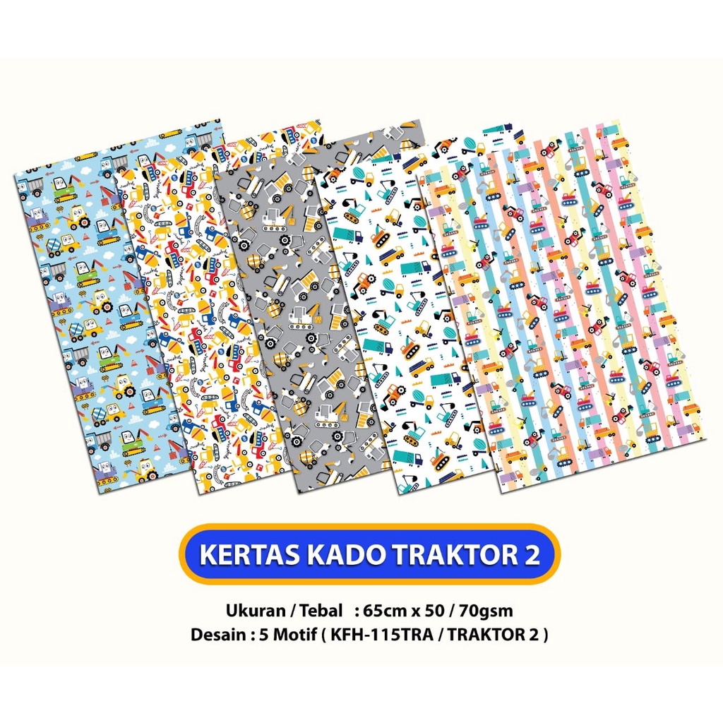 

Kertas Kado Sampul Hadiah Packing Bungkus kado gambar traktor