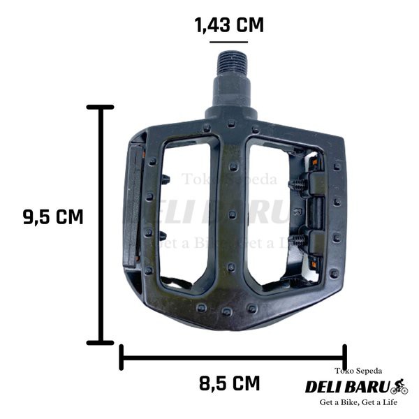 Pedal alloy pacific sepeda MTB lipat fixie as besar hitam