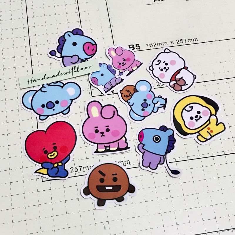

HWL STUDIO - BT21 - BTS Sticker - Sticker Anti Air - Sticker Laptop - Sticker Helm - Sticker Phone Case