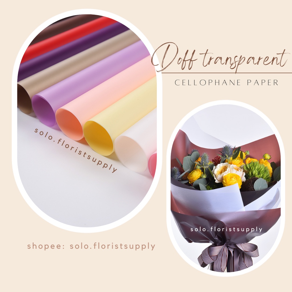 

DOFF TRANSPARENT CELLOPHANE FLOWER WRAPPING KERTAS MATE DOP DOF TRANSPARAN POLOS WARNA WATERPROOF KERTAS BUKET PEMBUNGKUS BUNGA floral wrapping kertas bouquet buket bunga kertas craft paper polos garis doff matte paper cellophane opp paper florist