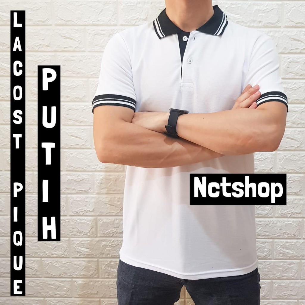 Nctshop Kaos polo bahan PIQUE - polo shirt-Putih