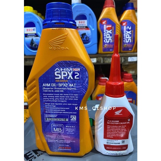 Paket Oli AHM SPX2 SPX 2 800 ml &amp; Oli Gardan Scooter Gear Oil 120 ml Beat Scoopy Spacy Vario 125 150