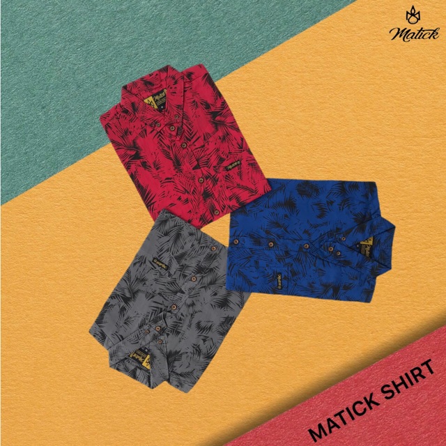 KEMEJA MOTIF MATICK - PENDEK PRIA