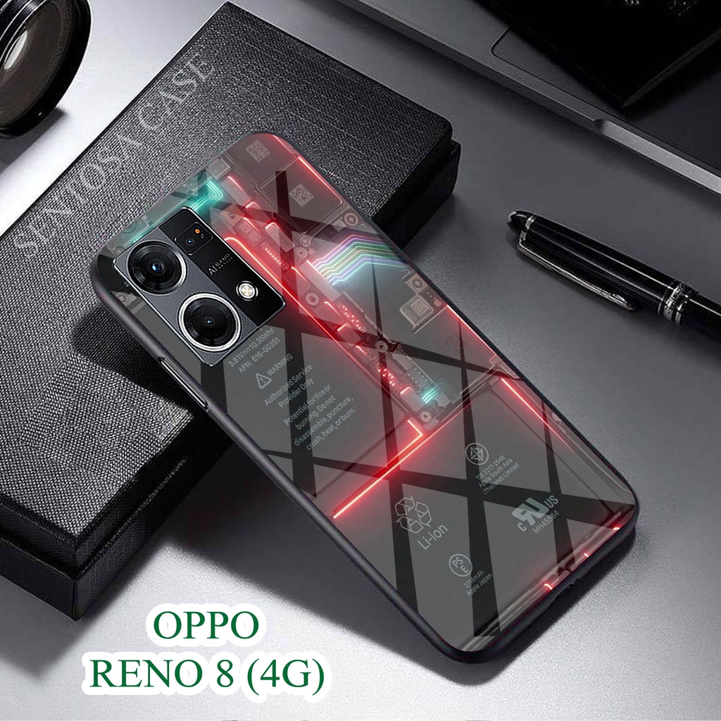 Jual Softcase Glass Kaca OPPO RENO 8 (4G) - Casing HP OPPO RENO 8 (4G