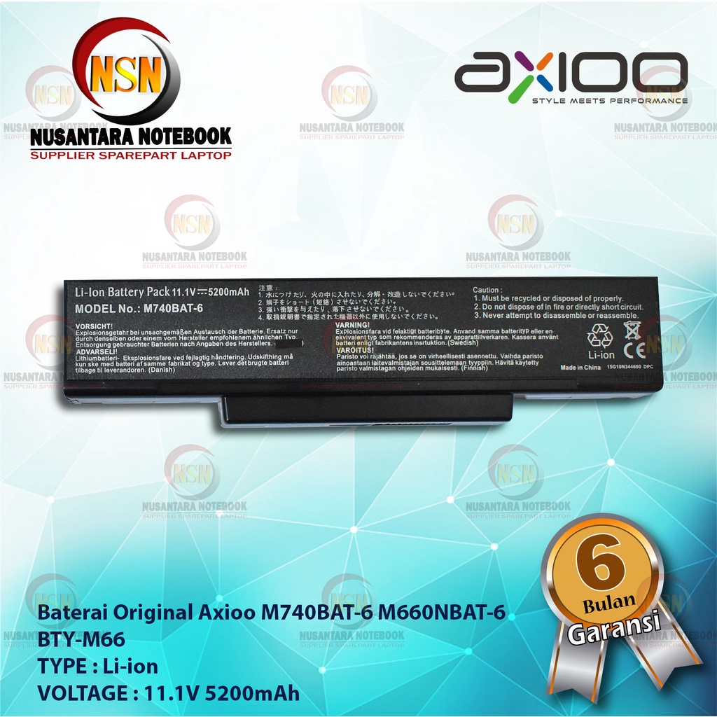 Baterai Laptop Original AXIOO M740BAT-6 M660NBAT-6 BTY-M66