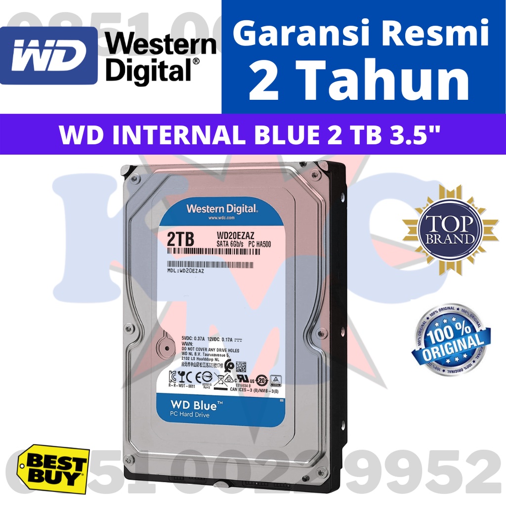 WD BLUE HARDDISK 2TB 3.5" HDD INTERNAL 2 TB SATA