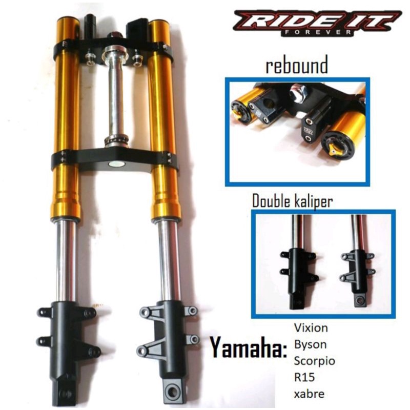 Up side down USD Shock Ride it Double disc Vixion RX king byson model robot Ori Rideit.Kualitas harg