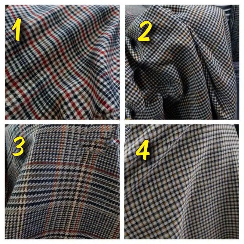 Kain Blazer Semi Wool Motif Kotak _ Bahan Semi Wool Kotak