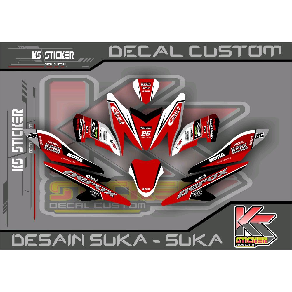 stiker decal aerox 155 merah Bagus
