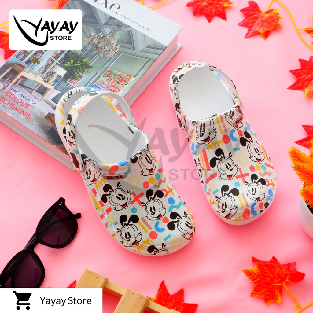 Sandal Model Crocs Printing / New Arrivval Sandal Kodok / Sandal HE-MA / Sandal Kamar Mandi Antislip / Sandal Rumah Baim Pria Wanita 956-LittleGoofie