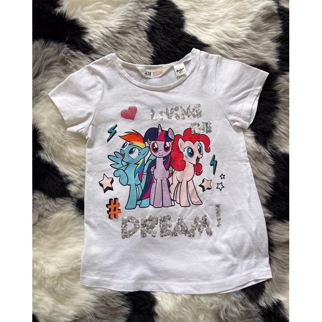 H&m little pony Sequin tee kaos anak perempuan  4-6tahun