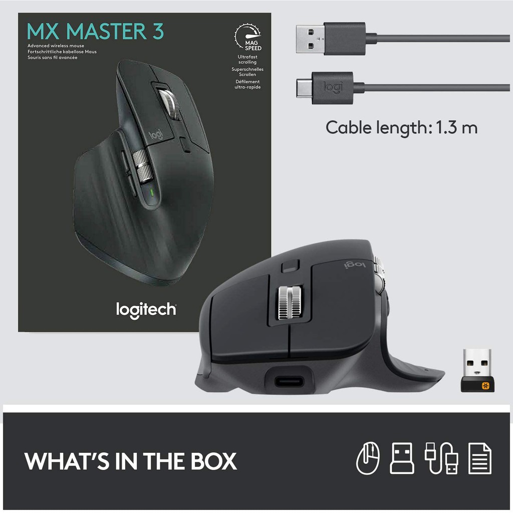 Logitech MX Master 3 Wireless Mouse with Hyper-fast Scroll Original