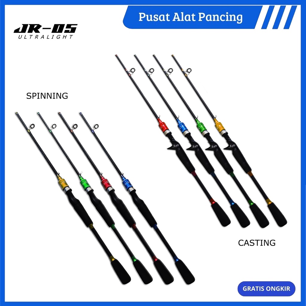 Joran Pancing UL Level Dasar Ultra-light Spinning &amp; Baitcasting Fishing Rod 1.50M, 1.65M 1.80M Solid Karbon Padat Tiang Ultralight Spinning Casting Fishing Rod